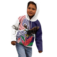 American Samoa Bald Eagle Personalized Kid Hoodie Polynesian Teuila Flowers - Polynesian Pride