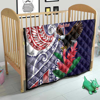 American Samoa Bald Eagle Personalized Quilt Polynesian Teuila Flowers - Polynesian Pride