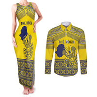 Niue Crab Personalised Couples Matching Tank Maxi Dress and Long Sleeve Button Shirt Niuean Hiapo Pattern - Polynesian Pride