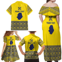 Niue Crab Personalised Family Matching Off Shoulder Maxi Dress and Hawaiian Shirt Niuean Hiapo Pattern - Polynesian Pride