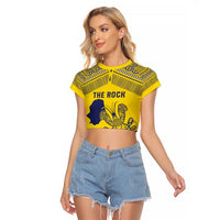 Niue Crab Personalised Raglan Cropped T Shirt Niuean Hiapo Pattern - Polynesian Pride