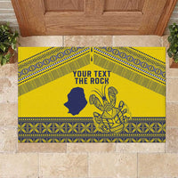Niue Crab Personalised Rubber Doormat Niuean Hiapo Pattern - Polynesian Pride