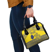 Niue Crab Personalised Shoulder Handbag Niuean Hiapo Pattern - Polynesian Pride