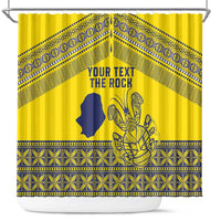 Niue Crab Personalised Shower Curtain Niuean Hiapo Pattern - Polynesian Pride