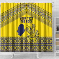 Niue Crab Personalised Shower Curtain Niuean Hiapo Pattern - Polynesian Pride