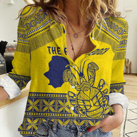 Niue Crab Personalised Women Casual Shirt Niuean Hiapo Pattern - Polynesian Pride