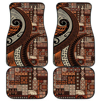 Vintage Samoa Siapo Mamanu Car Mats Brown Samoan Tapa Motif - Polynesian Pride