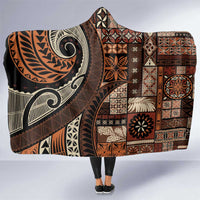 Vintage Samoa Siapo Mamanu Hooded Blanket Brown Samoan Tapa Motif - Polynesian Pride