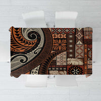 Vintage Samoa Siapo Mamanu Tablecloth Brown Samoan Tapa Motif - Polynesian Pride