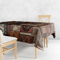 Vintage Samoa Siapo Mamanu Tablecloth Brown Samoan Tapa Motif - Polynesian Pride