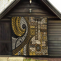 Vintage Samoa Siapo Mamanu Quilt Gold Samoan Tapa Motif - Polynesian Pride