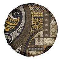 Vintage Samoa Siapo Mamanu Spare Tire Cover Gold Samoan Tapa Motif LT9 - Polynesian Pride