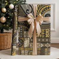 Vintage Samoa Siapo Mamanu Wrapping Paper Gold Samoan Tapa Motif - Polynesian Pride