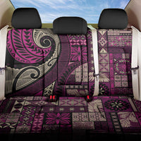 Vintage Samoa Siapo Mamanu Back Car Seat Cover Pink Samoan Tapa Motif - Polynesian Pride