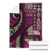 Vintage Samoa Siapo Mamanu Blanket Pink Samoan Tapa Motif - Polynesian Pride