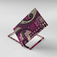 Vintage Samoa Siapo Mamanu Canvas Wall Art Pink Samoan Tapa Motif - Polynesian Pride