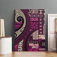 Vintage Samoa Siapo Mamanu Canvas Wall Art Pink Samoan Tapa Motif - Polynesian Pride