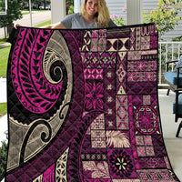 Vintage Samoa Siapo Mamanu Quilt Pink Samoan Tapa Motif - Polynesian Pride