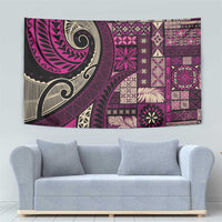 Vintage Samoa Siapo Mamanu Tapestry Pink Samoan Tapa Motif - Polynesian Pride