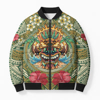 Hawaii Tiki Mask Personalized Bomber Puffer Jacket Mele Kalikimaka i Iulai!