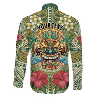 Hawaii Tiki Mask Personalized Family Matching Mermaid Dress and Hawaiian Shirt Mele Kalikimaka i Iulai!