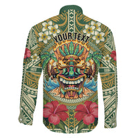 Hawaii Tiki Mask Personalized Family Matching Puletasi and Hawaiian Shirt Mele Kalikimaka i Iulai!