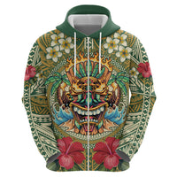 Hawaii Tiki Mask Personalized Hoodie Mele Kalikimaka i Iulai!