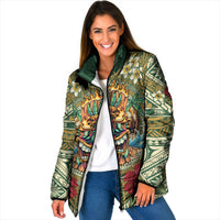 Hawaii Tiki Mask Personalized Padded Jacket Mele Kalikimaka i Iulai!