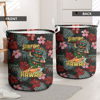 Hawaii Tiki Surfing Laundry Basket Mele Kalikimaka i Iulai!