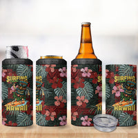 Hawaii Tiki Surfing 4 in 1 Can Cooler Tumbler Mele Kalikimaka i Iulai!