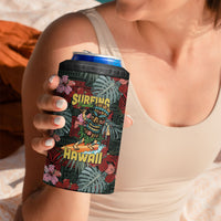 Hawaii Tiki Surfing 4 in 1 Can Cooler Tumbler Mele Kalikimaka i Iulai!