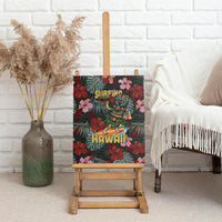 Hawaii Tiki Surfing Canvas Wall Art Mele Kalikimaka i Iulai!