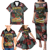 Hawaii Tiki Surfing Family Matching Puletasi and Hawaiian Shirt Mele Kalikimaka i Iulai! LT9 - Polynesian Pride