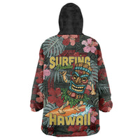 Hawaii Tiki Surfing Wearable Blanket Hoodie Mele Kalikimaka i Iulai!