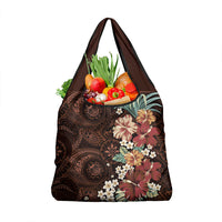 Kanoa Hawai'i Hibiscus Grocery Bag Polynesian Tribal Tattoo Pattern Floral Elements