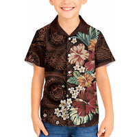 Kanoa Hawai'i Hibiscus Hawaiian Shirt Polynesian Tribal Tattoo Pattern Floral Elements