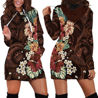 Kanoa Hawai'i Hibiscus Hoodie Dress Polynesian Tribal Tattoo Pattern Floral Elements