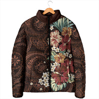Kanoa Hawai'i Hibiscus Padded Jacket Polynesian Tribal Tattoo Pattern Floral Elements