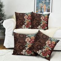 Kanoa Hawai'i Hibiscus Pillow Cover Polynesian Tribal Tattoo Pattern Floral Elements