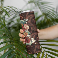 Kanoa Hawai'i Hibiscus Skinny Tumbler Polynesian Tribal Tattoo Pattern Floral Elements