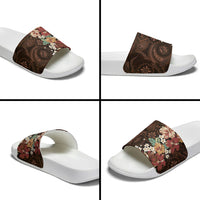 Kanoa Hawai'i Hibiscus Slide Sandals Polynesian Tribal Tattoo Pattern Floral Elements