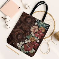 Kanoa Hawai'i Hibiscus Tote Bag Polynesian Tribal Tattoo Pattern Floral Elements