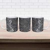 Pauli Hawai'i Hibiscus Ceramic Mug Polynesian Tribal Tattoo Pattern Floral Elements