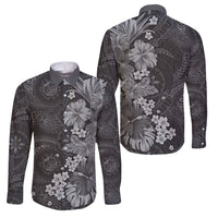 Pauli Hawai'i Hibiscus Family Matching Off The Shoulder Long Sleeve Dress and Hawaiian Shirt Polynesian Tribal Tattoo Pattern Floral Elements
