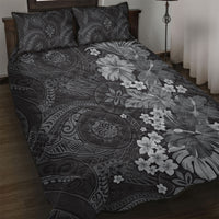 Pauli Hawai'i Hibiscus Quilt Bed Set Polynesian Tribal Tattoo Pattern Floral Elements