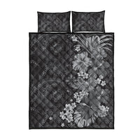 Pauli Hawai'i Hibiscus Quilt Bed Set Polynesian Tribal Tattoo Pattern Floral Elements