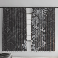 Pauli Hawai'i Hibiscus Window Curtain Polynesian Tribal Tattoo Pattern Floral Elements