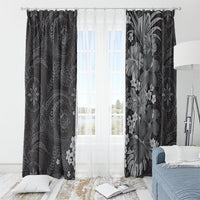 Pauli Hawai'i Hibiscus Window Curtain Polynesian Tribal Tattoo Pattern Floral Elements