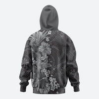 Pauli Hawai'i Hibiscus Zip Hoodie Polynesian Tribal Tattoo Pattern Floral Elements