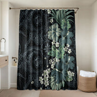 Pauliuli Hawai'i Hibiscus Bathroom Set Polynesian Tribal Tattoo Pattern Floral Elements